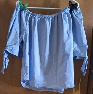 Blue Off-Shoulder Women's Top